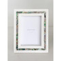 Rainbow Mother of Pearl White Marble Picture Frame 5x7