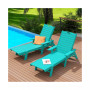 Adirondack Outdoor Chaise Lounge for Patio Garden Poolside (Set of 2)