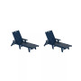 Adirondack Outdoor Chaise Lounge for Patio Garden Poolside (Set of 2)
