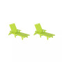 Adirondack Outdoor Chaise Lounge for Patio Garden Poolside (Set of 2)