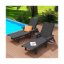 Adirondack Outdoor Chaise Lounge for Patio Garden Poolside (Set of 2)