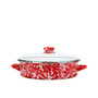 Red Swirl Enamelware Collection 8 Quart Saute Pan