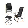 4PCS Patio Folding Dining Chair Ottoman Set Adjustable Back Camp