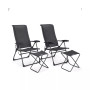 4PCS Patio Folding Dining Chair Ottoman Set Adjustable Back Camp
