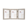 Hinged Triple Gray Wood Picture Frame - Gallery Collection - 4" x 6"