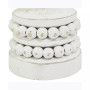 Wood Traditional 2 Piece Beaded Candle Holder Set