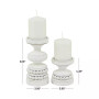 Wood Traditional 2 Piece Beaded Candle Holder Set