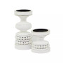 Wood Traditional 2 Piece Beaded Candle Holder Set