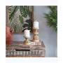 Wood Traditional 2 Piece Beaded Candle Holder Set