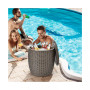 9.5 Gallon 4-in-1 Patio Rattan Cool Bar Cocktail Table Side Table