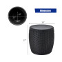 9.5 Gallon 4-in-1 Patio Rattan Cool Bar Cocktail Table Side Table