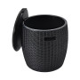 9.5 Gallon 4-in-1 Patio Rattan Cool Bar Cocktail Table Side Table
