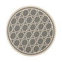 Courtyard Anthracite and Beige 7'10" x 7'10" Round Outdoor Area Rug