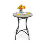 28.5'' Patio Round Mosaic Bistro Table Plant Stand Flower Pattern Garden