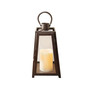 Lumabase Warm Black Tapered Metal Lantern with LED Candle