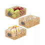 Water Hyacinth Open Weave Pantry Basket Bin - 3 Pack