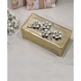 Oblong Decorative Box with Flower Design Lid, 6" L