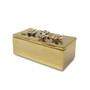 Oblong Decorative Box with Flower Design Lid, 6" L