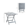 Foldable Dining Table, Square Wood Side Table, Portable Bistro Table with Umbrella Hole for Outdoor Patio, Garden or Backyard, Grey