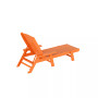 3 Pieces Set Poly Adirondack Outdoor Chaise Lounges with Side Table