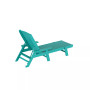 3 Pieces Set Poly Adirondack Outdoor Chaise Lounges with Side Table