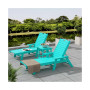 3 Pieces Set Poly Adirondack Outdoor Chaise Lounges with Side Table