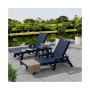 3 Pieces Set Poly Adirondack Outdoor Chaise Lounges with Side Table