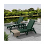 3 Pieces Set Poly Adirondack Outdoor Chaise Lounges with Side Table