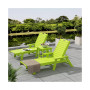 3 Pieces Set Poly Adirondack Outdoor Chaise Lounges with Side Table