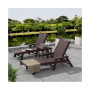 3 Pieces Set Poly Adirondack Outdoor Chaise Lounges with Side Table