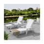 3 Pieces Set Poly Adirondack Outdoor Chaise Lounges with Side Table