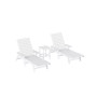 3 Pieces Set Poly Adirondack Outdoor Chaise Lounges with Side Table