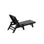 3 Pieces Set Poly Adirondack Outdoor Chaise Lounges with Side Table