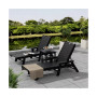 3 Pieces Set Poly Adirondack Outdoor Chaise Lounges with Side Table