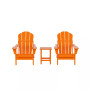 3 Piece Set Outdoor Folding Adirondack Chairs with Side Table