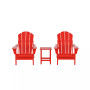 3 Piece Set Outdoor Folding Adirondack Chairs with Side Table