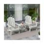3 Piece Set Outdoor Folding Adirondack Chairs with Side Table