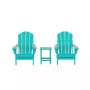 3 Piece Set Outdoor Folding Adirondack Chairs with Side Table