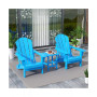 3 Piece Set Outdoor Folding Adirondack Chairs with Side Table