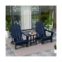 3 Piece Set Outdoor Folding Adirondack Chairs with Side Table