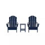 3 Piece Set Outdoor Folding Adirondack Chairs with Side Table