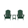 3 Piece Set Outdoor Folding Adirondack Chairs with Side Table