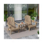 3 Piece Set Outdoor Folding Adirondack Chairs with Side Table