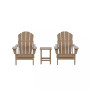 3 Piece Set Outdoor Folding Adirondack Chairs with Side Table