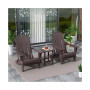 3 Piece Set Outdoor Folding Adirondack Chairs with Side Table