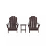 3 Piece Set Outdoor Folding Adirondack Chairs with Side Table