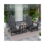 3 Piece Set Outdoor Folding Adirondack Chairs with Side Table