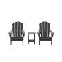 3 Piece Set Outdoor Folding Adirondack Chairs with Side Table