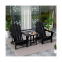 3 Piece Set Outdoor Folding Adirondack Chairs with Side Table