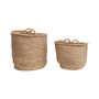 20.5" and 16" Handwoven Seagrass Baskets with Handles, Set of 2 Sizes